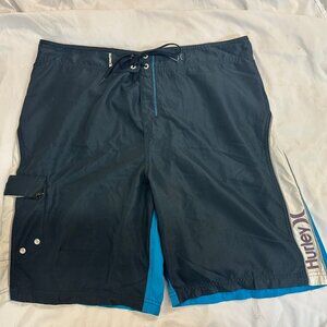 Hurley Mens board shorts Size 38 Y2K Blue White